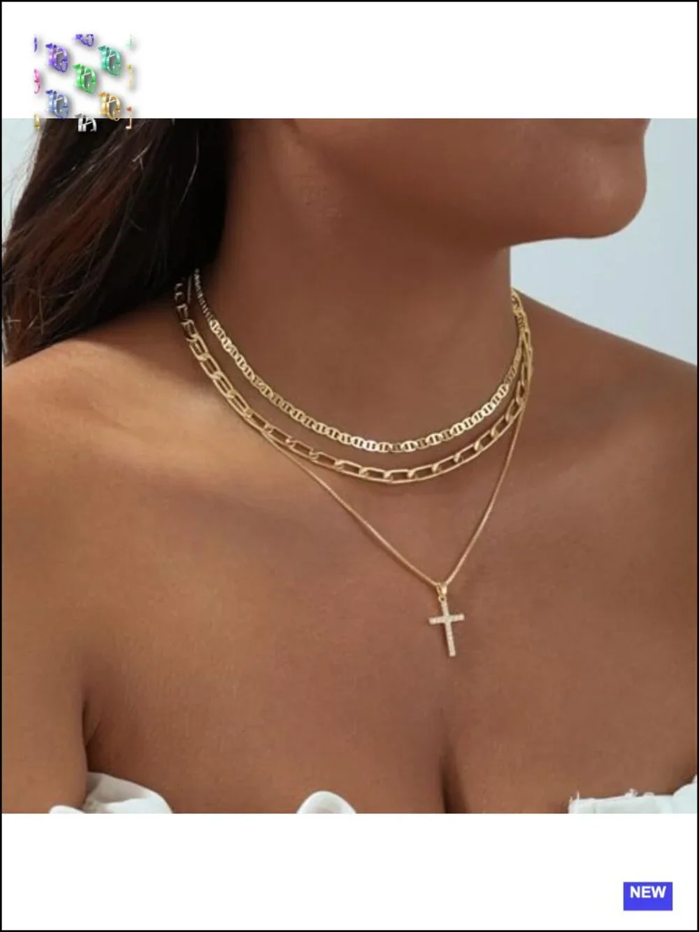 Stacking Layering Necklace Set 14K Gold Plated CZ Pendant Necklace
